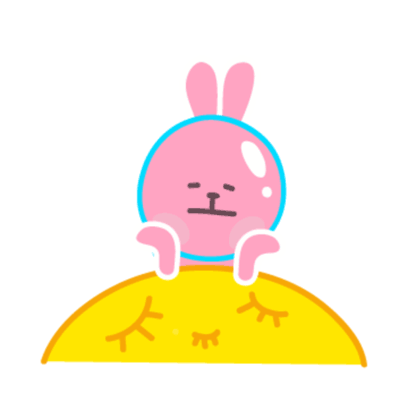 Pink Rabbit Sticker - Pink Rabbit Sleeping Stickers