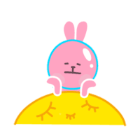 Pink Rabbit Sticker - Pink Rabbit Sleeping Stickers