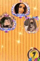 a picture of a girl with the words top 1 and top 2