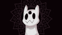 a drawing of a ghost with three eyes and a smiley face