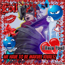 a picture of a superhero with the words " we have to be marvel rivals " on it