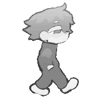 a black and white drawing of a child walking