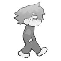 a black and white drawing of a child walking