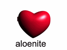 two red hearts with a picture of a girl and the word aloenite below them