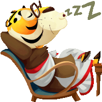 Reclining Tiger Snoozes Sticker - The Bengal Tiger Sleeping Google Stickers