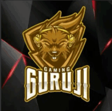 a logo for gaming guruji with a monkey wearing headphones