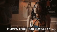Hows That For Loyalty Simone Clarke GIF - Hows That For Loyalty Simone Clarke Katlyn Nichol GIFs