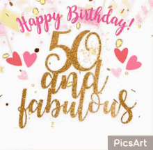 happy birthday 50and fabulous hearts greetings