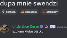 a screenshot of a website that says dupa mnie swendzi on it