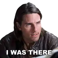 a man with long hair and a leather jacket says " i was there "