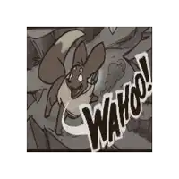 a cartoon drawing of a fox with the words wahoo written below it