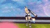 a video game character holding a bat with the word hero on it