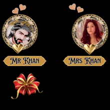 a picture of a man and a woman with the name mr khan and mrs khan
