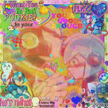 a picture of a robot with the words " i want you so bad pookie in your " on it