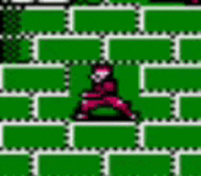 a video game character is walking through a maze .