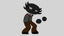 a cartoon drawing of a man in a suit and tie with his eyes closed