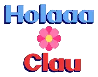 a poster that says holaa clau with a pink flower