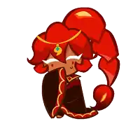 a cartoon drawing of a girl with red hair and a necklace