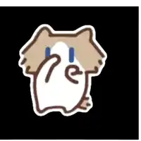 a sticker of a cat covering its face with its paws