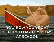 Fat Cat Row Boat GIF