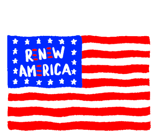 Renew America American Flag Sticker - Renew America American Flag Flag Stickers