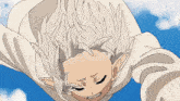 a drawing of a person with white hair and ears