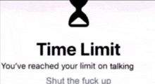 a sign that says " time limit " on it