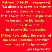 a red background with a bible verse from matthew