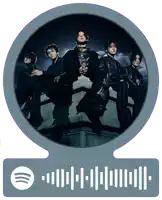 a spotify sticker with a picture of a group of people