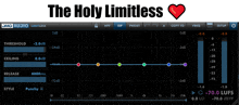 a computer screen with the words the holy limitless and a heart