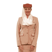 emirates stewardess hello smile