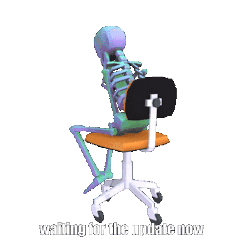 Skeleton Waiting On Office Chair Skull Waiting On Chair Sticker - Skeleton Waiting On Office Chair Skull Waiting On Chair Skeleton Stickers
