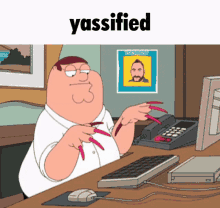 peter griffin yassified family guy typing nails