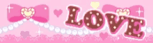 a pink background with the word love on it