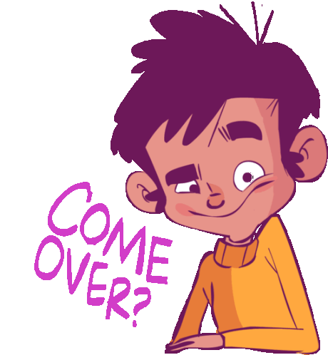 Boy Saying Come Over Sticker - Luluand Jazz Come Over Smirk Stickers