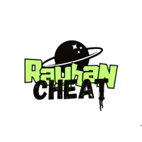 a logo for raulan cheat with a planet in the background