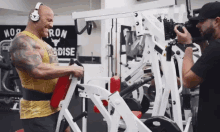 workout machine row intense strong muscles