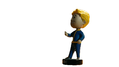 Tapping A Bobble Head Toy Vault Boy Sticker - Tapping A Bobble Head Toy Vault Boy Fallout Stickers