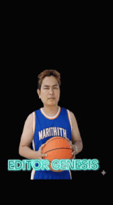 a basketball player named martinith is smiling and holding a basketball