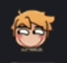 a cartoon character with glasses and yellow hair is smiling .