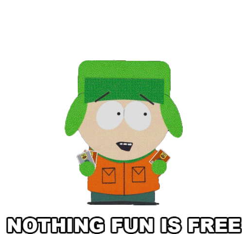 Nothing Fun Is Free Kyle Broflovski Sticker - Nothing Fun Is Free Kyle Broflovski South Park Stickers