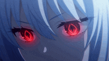 a close up of a person 's red eyes