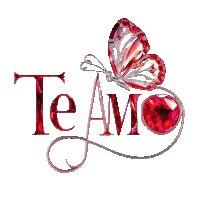 a red butterfly with the word te amo written on it