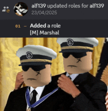 a picture of two men in military uniforms with the caption " added a role [ m ] marshal "