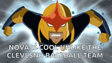 nova is cool unlike the cleveland baseball team in this cartoon