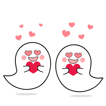 Cute Ghost Sticker - Cute Ghost Love Stickers