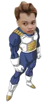 a cartoon drawing of a man in a blue and white superhero costume