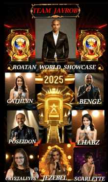 a poster for a roatan world showcase in 2025