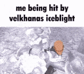 a meme of a bald man being hit by icelight