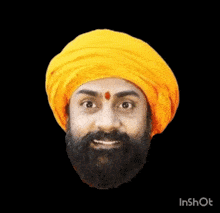 a man with a beard is wearing a yellow turban and the words baat nahi ho